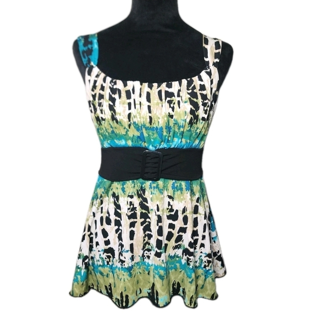 IZ By Byer California Women's XL Multi Colored Tank Belted Fairycore